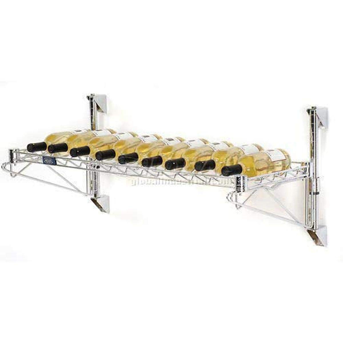 Nexel 18 Bottle Capacity / Chrome / 18 Bottle (Double Wide) Wall-Mounted Wine Racks