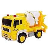 【Licht und Ton】: 3 Tasten oben am LKW ermöglichen die coolen zusätzlichen Lichter und Geräusche, die eine Hupe, einen Motorsound und ein Rückwärtssignal enthalten. Realistisches Design kann die Aufmerksamkeit des Kindes auf das Spielen lenken.