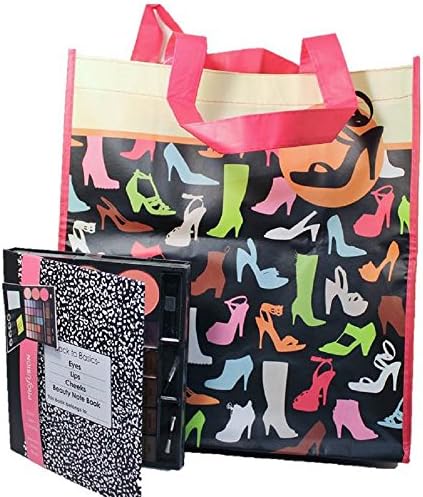 Dorm Cosmetic and Tote Bag Set - Makeup Composition Book, High Heels Bag