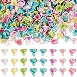 Sparkeads 300 Pcs Acrylic Pearl Light Flower Beads Imitation Pearl Beads Trumpet Flower Beads Charms for Jewelry Making DIY Craft Necklace Bracelet Earring Pendant Decor Friendship Bracelet Hole:1.8mm