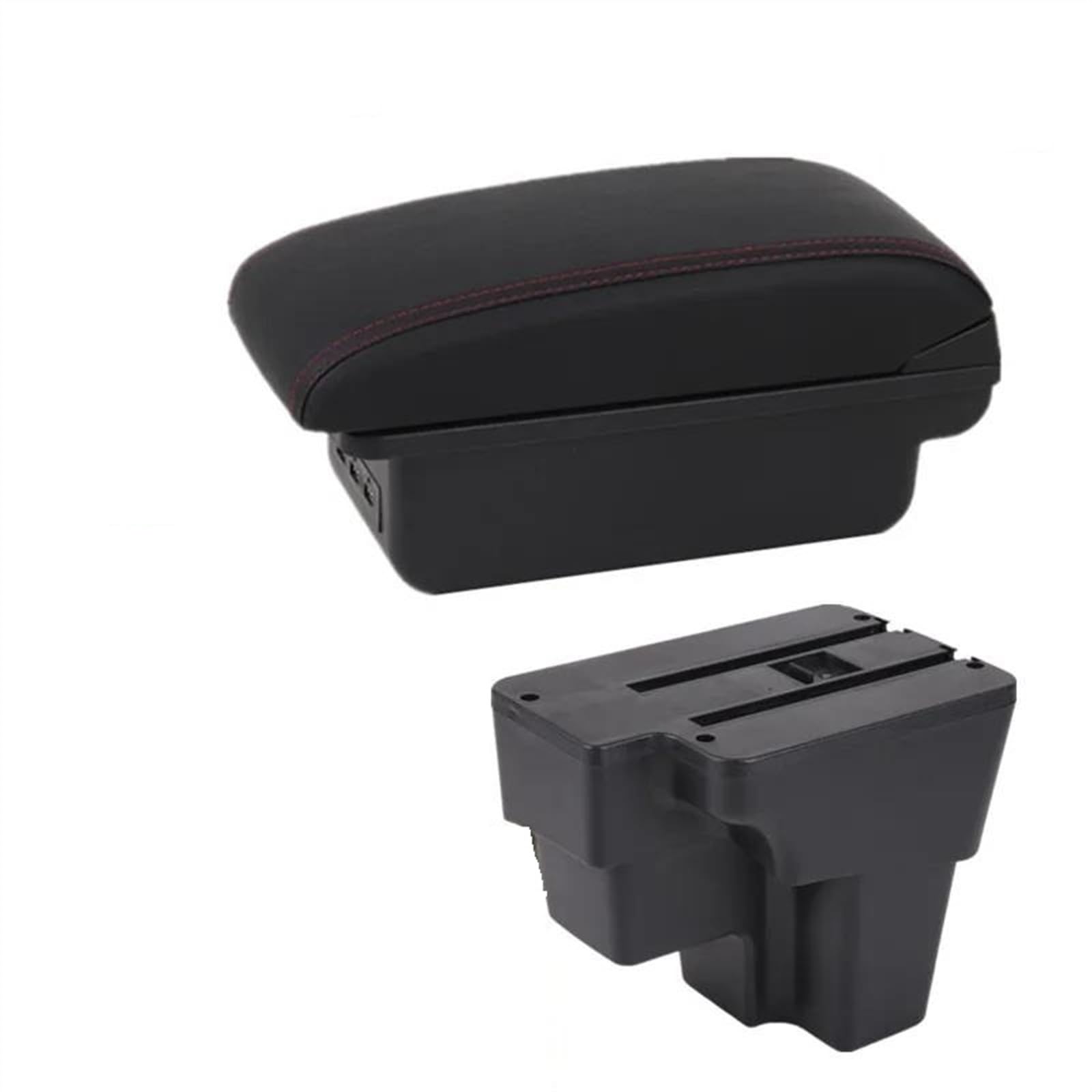 NOHEEU Armrest Box Europe South Retrofit Car Storage Accessories For STONIC For Rio Lx For Cerato 2015-2024(B1 red line 3USB)