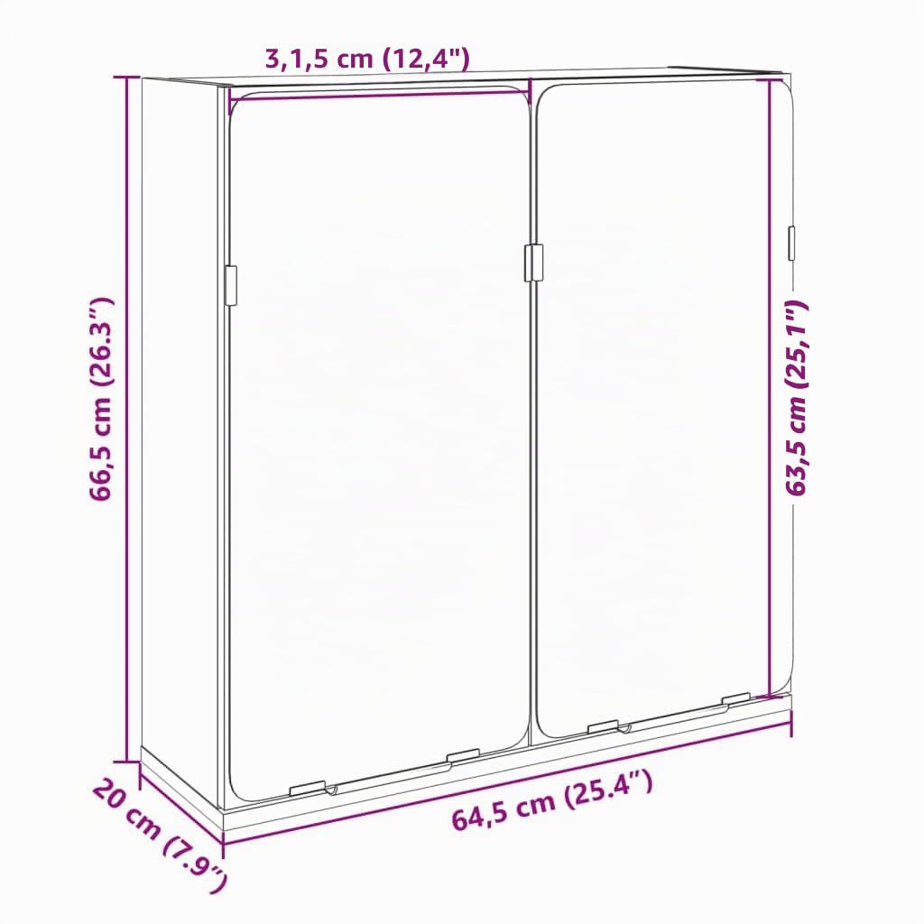 vidaXL Mueble Espejo de baño Madera Roble Sonoma 64,5x20x66,5 cm