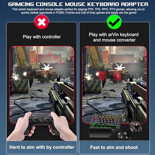 Arvin Keyboard and Mouse Adapter for Nintendo Switch/PS4/PS3/Xbox One/Xbox 360 Consoles, Switch Adapter Support Custom Mapping & Mouse Sensitivity Adjustment, Wired Keyboard and Mouses Converter by arVin - Image 8