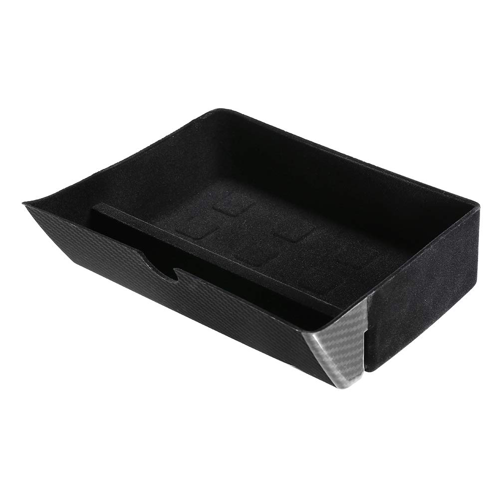 Negaor Storage Bin Carbon Fiber Center Console Drawer Tray Compatible with Tesla Model S/X 2012-2019 DC1