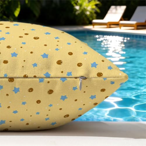 Housses coussin extérieur imperméables 50x50 jaune déco balcon jardin
