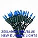 JinBest 200 LED Blue Christmas Lights, UL Listed and Commercial Mini Lights String Green Wire 66 Ft, for Indoor Outdoor Party, Garden, Patio.