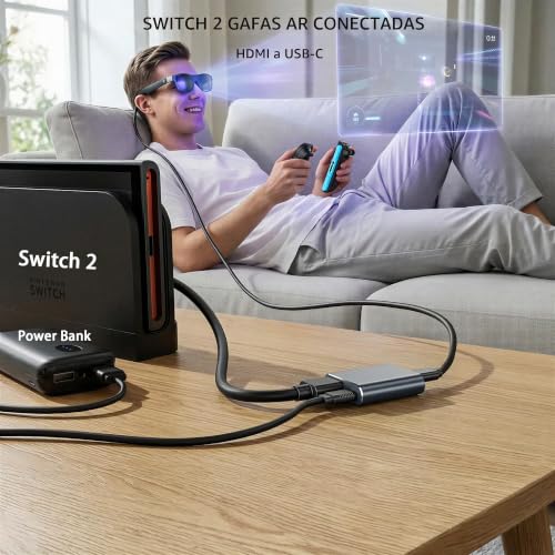 Adaptador HDMI a USB-C para gafas Rokid AR y consolas Switch 2 2