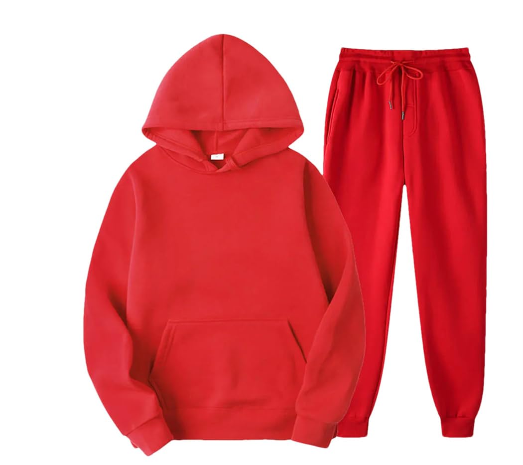 Tuta da uomo e donna, set da 2 pezzi, felpa con cappuccio + pantaloni con coulisse, abbigliamento sportivo da corsa