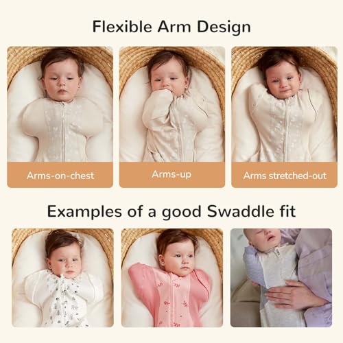 Image of Transition Swaddle Sleep Sack, 3-6 Months, 12-18 lb, 2-Way Zipper, Moisture-Wicking Fabric, Improves Sleep, Snug Fit (Jungle and Deer)