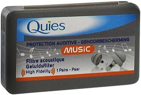 Quies High Fidelity Ear Plugs – Ear Protection - High Fidelity Earplugs for Musicians, Concerts, Drummers, DJ & Clubbing – One (1) Pair. Reusable, Standard Size
