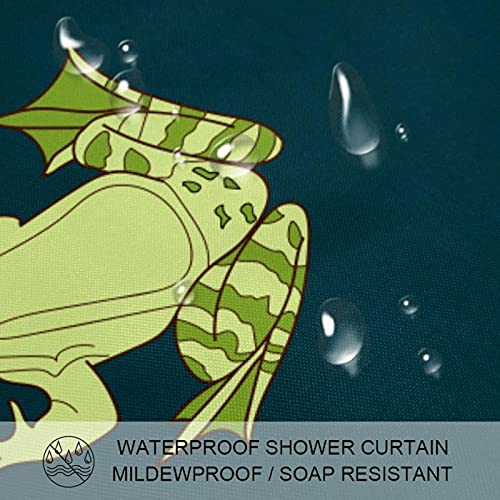Rideau de douche imperméable résistant à l'eau motif grenouille verte - 4