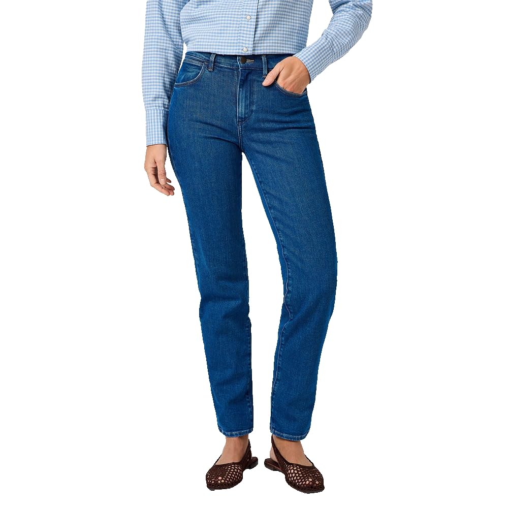Wrangler Women's Straight Fit Straight Leg Jeans, Genuine Wear, 26W x 32L
