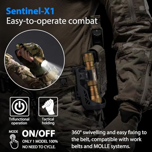 Image of SAOPRKLER Tactical Flashlight 1200 High Lumen Duty Belt Flashlight for Law Enforcement, Premium Police Flashlight with Holster for Duty Belt,led Flashlight Gifts-Sentinel-X1