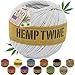 100% Hemp Twine Ball 1MM, 100G/430 Ft. - 20 lb. Test Strength - White
