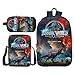 Mochilas infantiles Dinosaurio 3D Imprimió Confort transpirable, Mochila escolar set Para Niños Mochila+ Caja Almuerzo+Estuche Para Lápices,Ocio Viajes Picnic