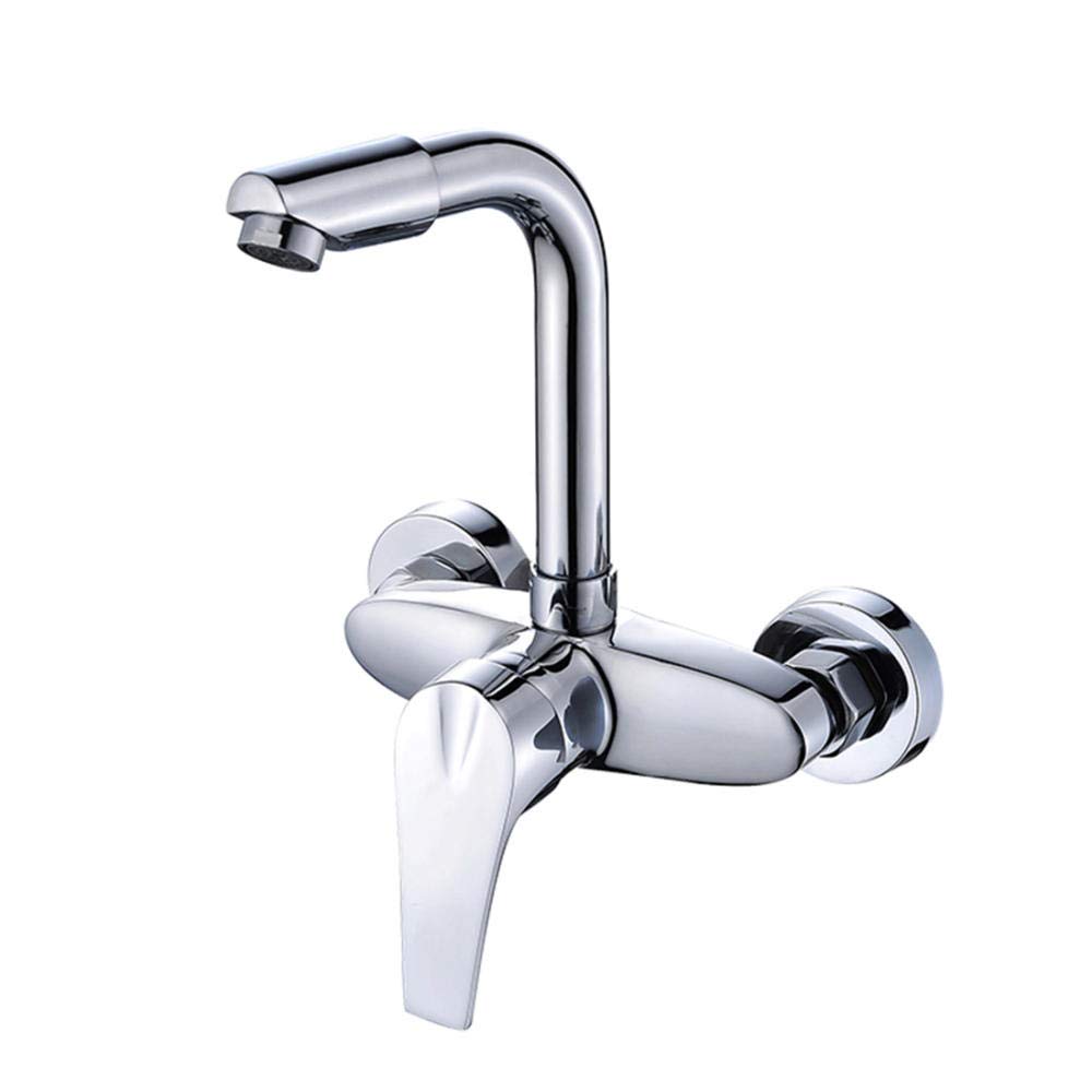Robinet évier cuisine mural en cuivre chromé mélangeur luxe eau chaude froide