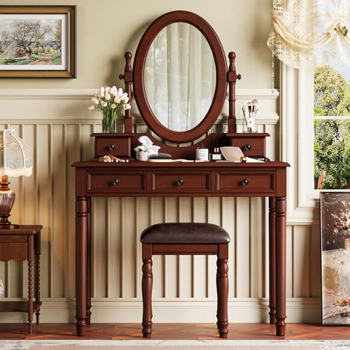 Anwick Vintage Vanity with Stool