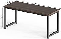 Vista 2 de NSdirect Large Office Desk for Home Office, Large 63” Computer Desk Table, Wide Writing Study Desk for 2 Person, Metal Sturdy Frame Thicker Steel