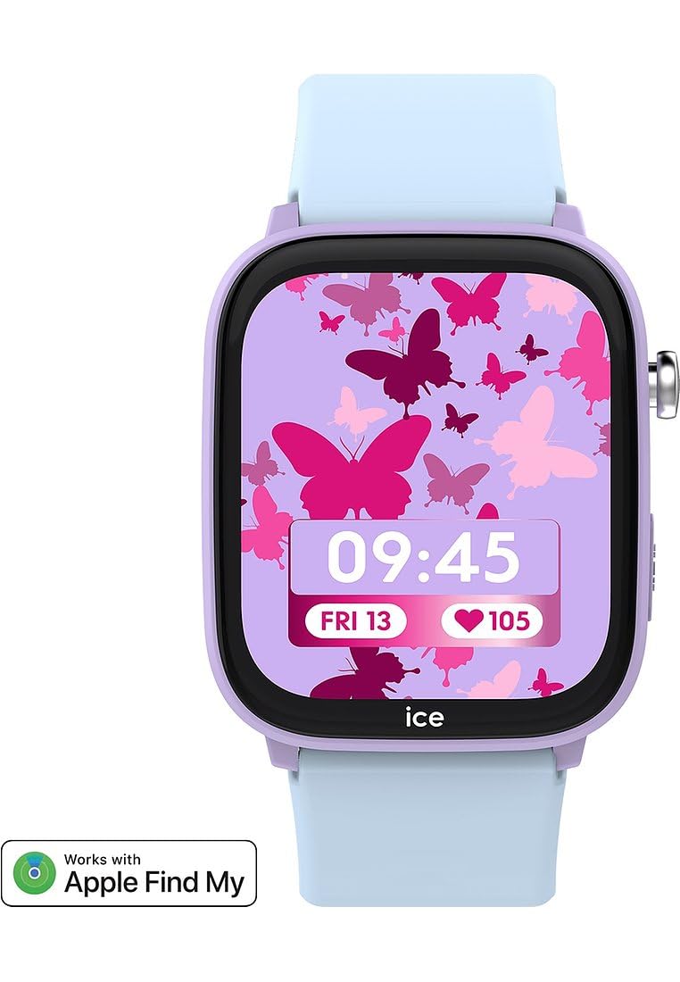 Ice-Watch - ICE smart junior 3.0 Find My Purple Soft blue - Fioletowy geolokalizowalny zegarek dla dziewczynek z silikonowym paskiem - 024550 (1,75 cala)