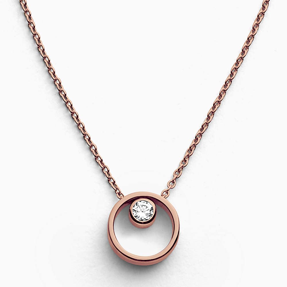 SKAGEN Damen-Ohrringe Edelstahl Rundschliff Cubic Zirconia + Skagen Damen-Ketten Edelstahl Rundschliff Oxyde de Zirconium