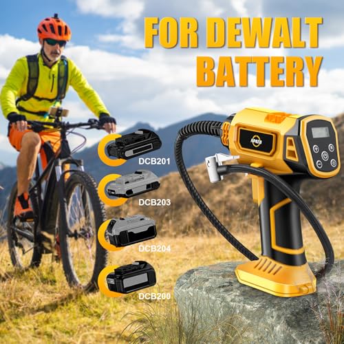 Apatb Cordless Tire Inflator Air Compressor For Dewalt 20V Max Battery,150Psi Portable Handheld Air Pump With Digital Pressure Gauge For Cars Motorcycles Bikes Sport Balls thumb #6