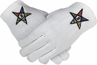 Bricks Masons Masonic Oes Order Of The Eastern Star 100% Cotton Glove, Medium