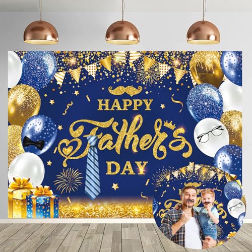 Dressing photo fête des pères grand décor bleu marine Happy Father Day pour salon