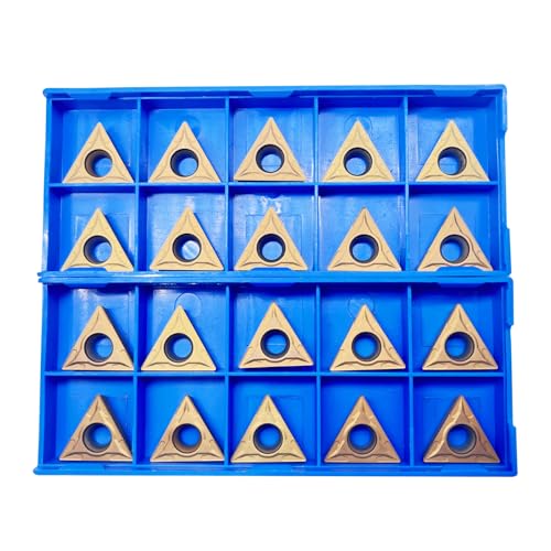 20PCS TCMT16T304(TCMT32.51)Carbide Turning Inserts for CNC Lathe Cutting Tools, Turning Inserts Cutting Tools for Steel Parts and Stainless Steel for Metal Cutting Cutter bar (20PCS TCMT16T304 golden)