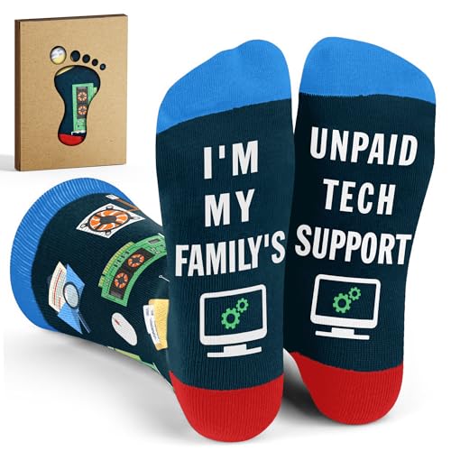 Nerdy Gifts for Men - Funny Programming Socks, Perfect Stocking Stuffers for Tech Guys, Unique Christmas Gifts featuring Crazy Patterns, Ideal for Computer Geeks and Engineers, Express Your Inner Nerd