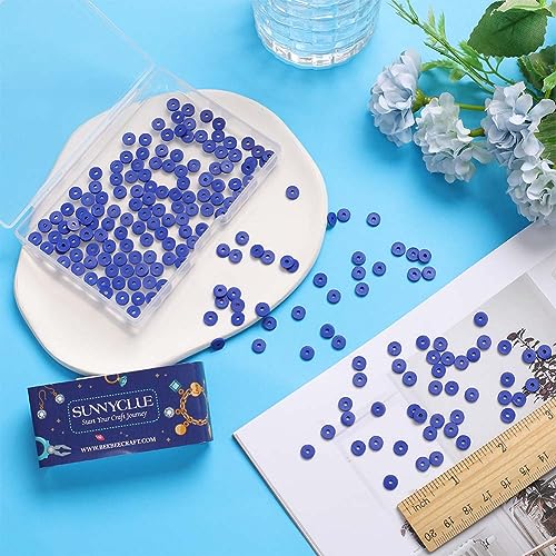 SUNNYCLUE 2 Strands 700Pcs+ Blue Clay Bead Heishi Beads 6mm Polymer Clay Bulk Summer Ocean Heishi Disc Spacer Loose for Jewellery Making DIY Bracelets Necklace Craft Supplies - Image 3