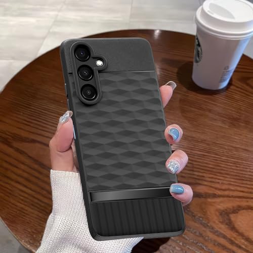 Image of Pikkme Back Cover for Samsung Galaxy A16 5G Camera Protection 3D Hexa Cube Design Silicone Protective Bumper Case (Black)