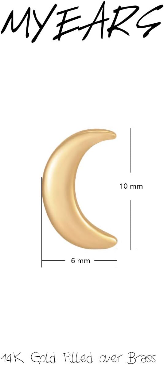 MYEARS Women Moon and Star Earrings Gold Stud 14K Gold Plated Small Simple Hypoallergenic Everyday Jewelry - Image 4