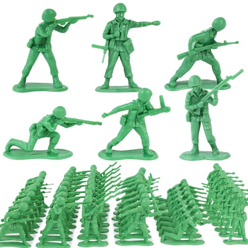 3 otters 80PCS Green Army Men Classic, 2-Inch Toy Soldiers, Military Action Figures for Children Ages 3 Years and Up, Xmas Stocking Stuffers, Birthday Party Favors, School Projects