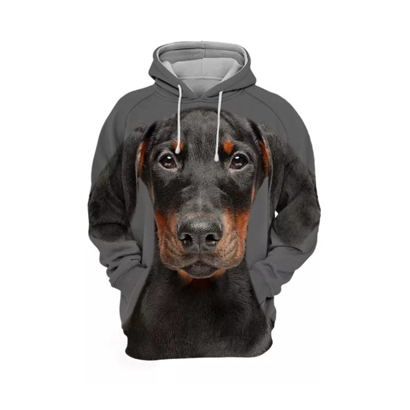 Sweat Dobermann XXXL pour homme pour masquer les formes avec un style original noir
