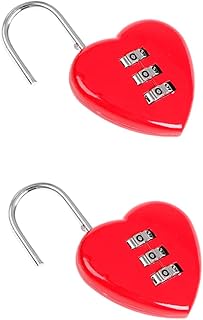 Combination Lock 2pcs Luggage Locks Small Padlock Padlocks for Lockers Metal Suitcase Keyed Padlocks Padlock for Locker Password Anti- Lock Mini Lock Romantic Lock Suitcases