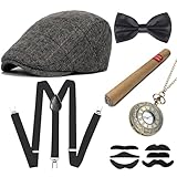 UTOWO 1920s Accessories for Men Roaring 20s Costumes Great Gatsby Costume Men Mime Costumes Gangster Accessories for Gatsby Party