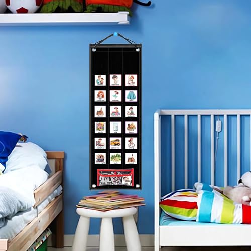 Behavior Chart with 70 Picture Cards for Autism Kids | Hook & Loop Visual Schedule Board, Wall & Desktop Daily Routine Planner (No Magnets) - Image 5