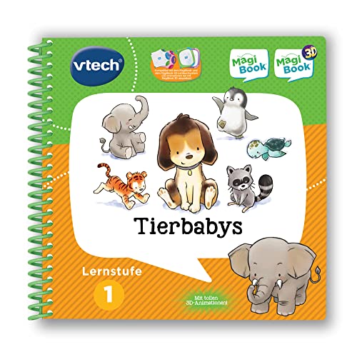 Vtech 80-488904 MagiBook-Lernbuch-Bundle: 3 Bücher der Lernstufe 1 (Tierbabys 3D, Formen und Farben 3D, Zahlenspaß 3D), Lernbuch, Mehrfarbig
