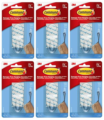 Command 6-packages of Large Hook, Decorate Damage-Free, Holds 4 lbs (17093CLRES)