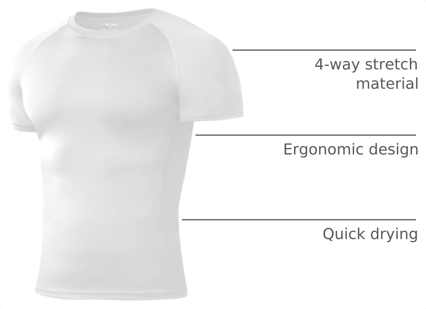 Niksa Men's Compression Shirts, Compression Shirts for Men Short Sleeve Athletic, Quick Dry Workout T Shirts Base Undershirt image 4