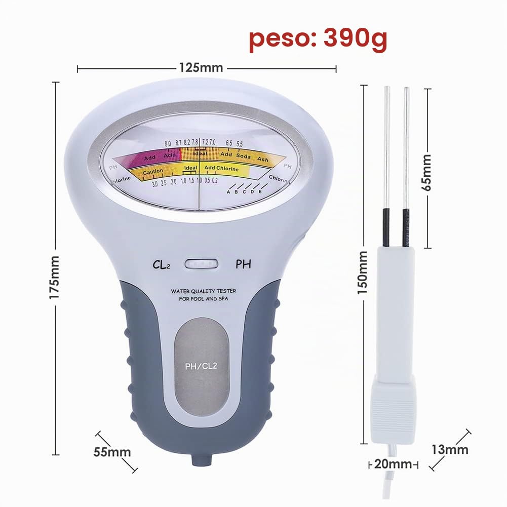 Test rapido analizzatore di qualità dell'acqua Spa di alta precisione tester di PH piscina CL2 solido per testare il cloro PH piscina Spa