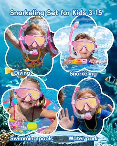 Set de Snorkel Dry Top para Niños con Máscara Antivaho y Visión Clara miniatura 7