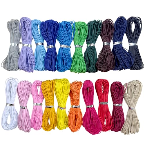 PAMIRTONG Colored 1.2mm Elastic Beading Cord 300ft Stretchy Bracelet String