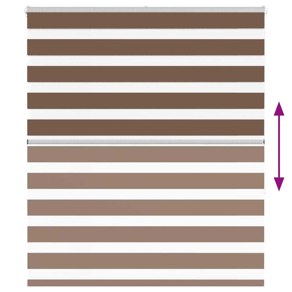 Doppelrollo Braun 135 x 150 cm, Polyester, Stoffbreite 130,9 cm, Jalousie Rollo, Plissee, Raffrollo, Sichtschutz, Sonnenschutz, Verdunkelung, Klemmfix, Fenster