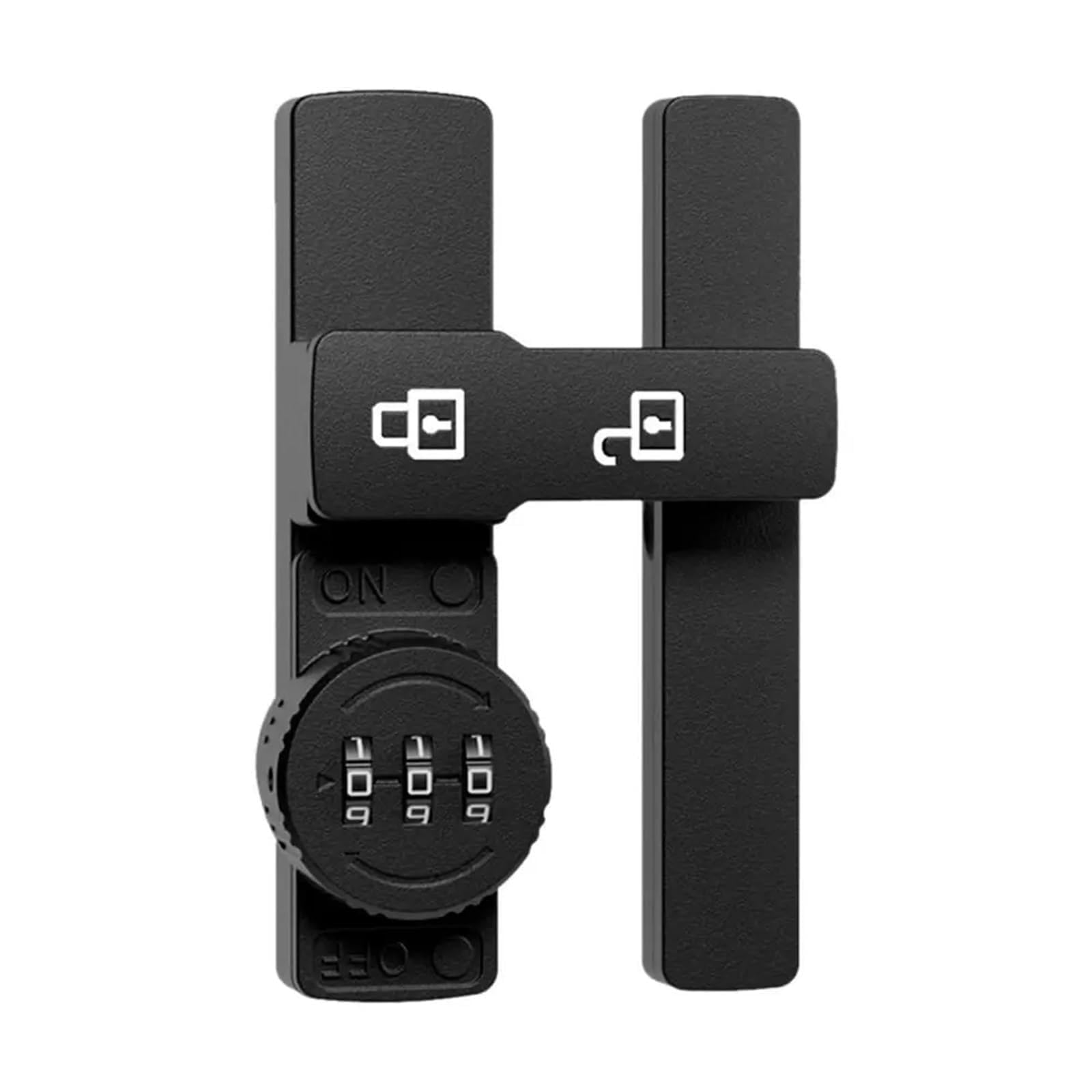 Wuyxto Black 2Pcs Zinc Alloy Security Door Buckle Hardware Barn Lock 3 Digit Password Window Latch For Interior(Black)