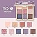 Catkin Eyeshadow Palettes 9 Blendable Shades Smooth Long Lasting Eyeshadow Matte and Glitter Eye Makeup Highly Pigmented Makeup Palettes C08 Morandi