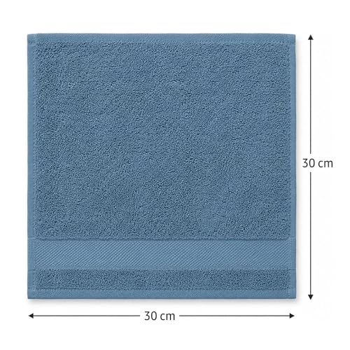 Image of Sulfar Cotton Face Towel 30x30 cm| 480 GSM Terry Ring Spun Soft & Highly Absorbent Hand Towel| Quick Dry Compact for Face, Gym & Travel| 30 x 30 Cm| Dark Blue (Pack of 1)