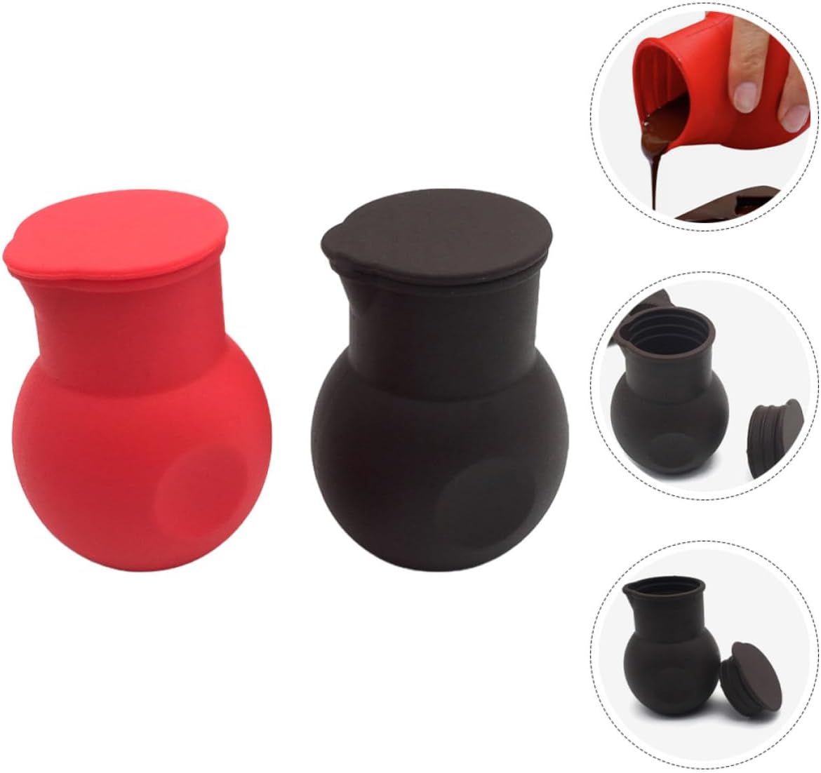 2pcs Silicone Melting Pot for Chocolate and Butter, Rounded Corner