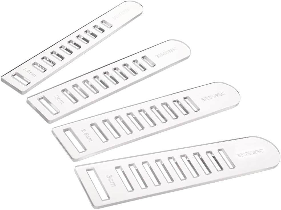 BENECREAT Acrylic Weaving Needles, 1.5/2/ 2.5/ 3cm Clear Knitting Board Fabric Strip Weaving Tools for Fabric Pattern Knitting Arts & Crafts Making
