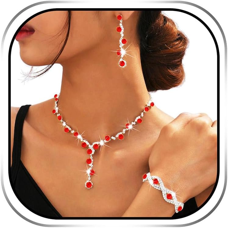 Sixexey Rhinestone Earrings Sparkly Bracelet Earring Party Prom Earrings Jewelry for Women
